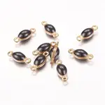 Antique Bronze Plated Brass Enamel Oval Links connectors