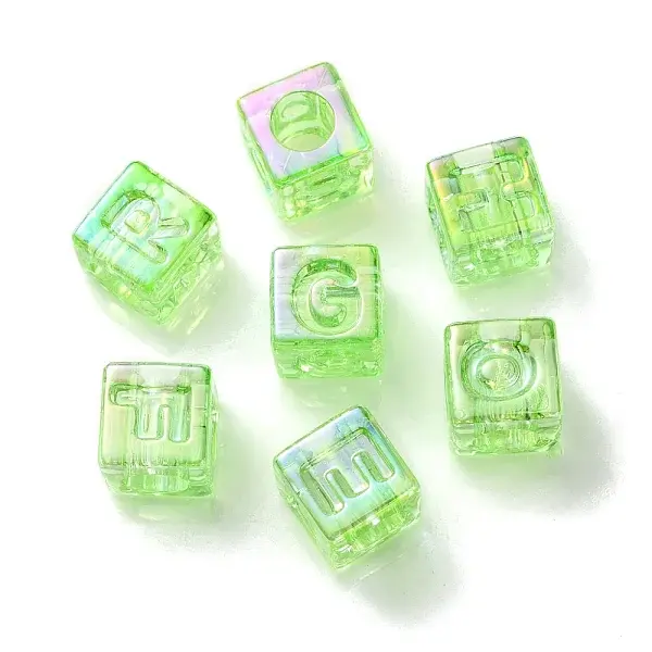 UV Plating Rainbow Iridescent Acrylic Beads