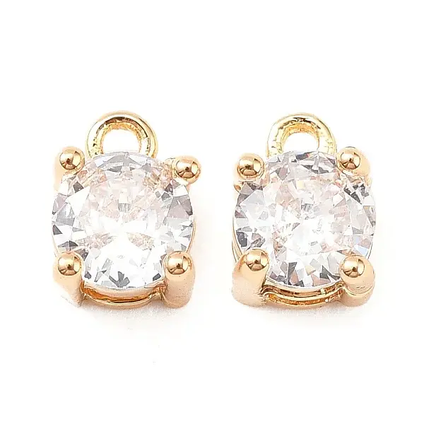 Brass Micro Pave Cubic Zirconia Pendants
