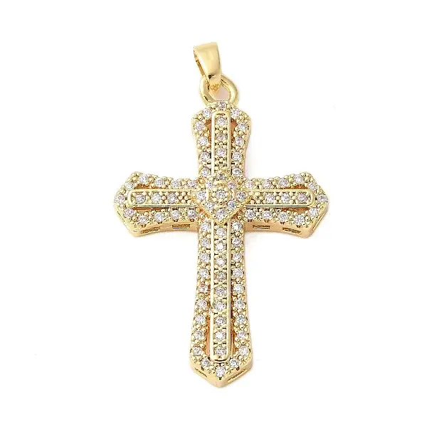 Brass Micro Pave Cubic Zirconia Pendants