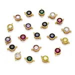 Real 18K Gold Plated Brass Micro Pave Cubic Zirconia Links Connectors