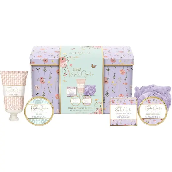 Baylis & Harding Royale Garden Lavender & Rose Hip Tea dárková sada plechový box