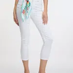 Bílé dámské skinny fit džíny s šátkem Guess 1981 Capri