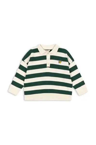 Detská bavlnená košeľa s dlhým rukávom Konges Sløjd MANIS KNIT POLO