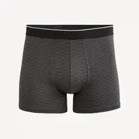 Tmavošedé pánske pruhované boxerky Celio