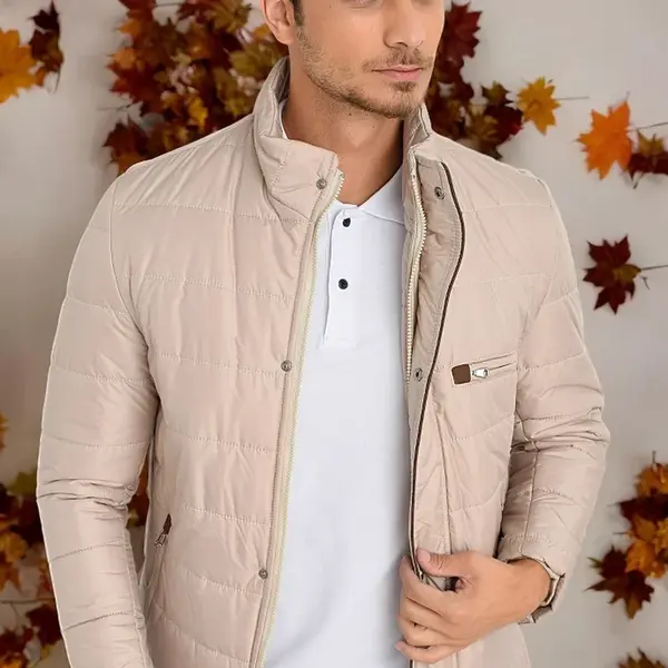 M8625 DEWBERRY MEN'S COAT-PLAIN BEIGE