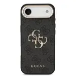 Zadní kryt Guess PU Leather 4G Metal Logo Gold Frame pro Apple iPhone Air, černá