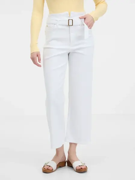 Orsay White Women's Wide Jeans - Women's