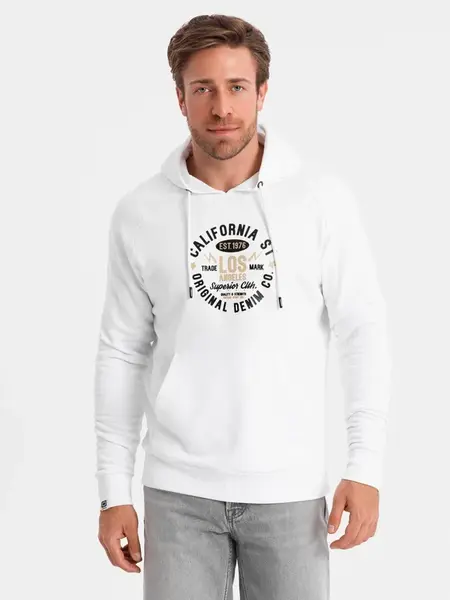 Ombre Men's printed kangaroo sweatshirt - white