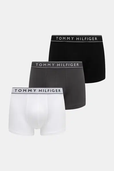 Boxerky Tommy Hilfiger 3-pack pánské, šedá barva, UM0UM03520