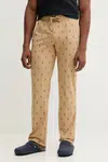 Bavlněné pyžamové kalhoty Polo Ralph Lauren pánské, béžová barva, 714899514