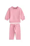 Kojenecká tepláková souprava Tommy Hilfiger růžová barva, KN0KN02117