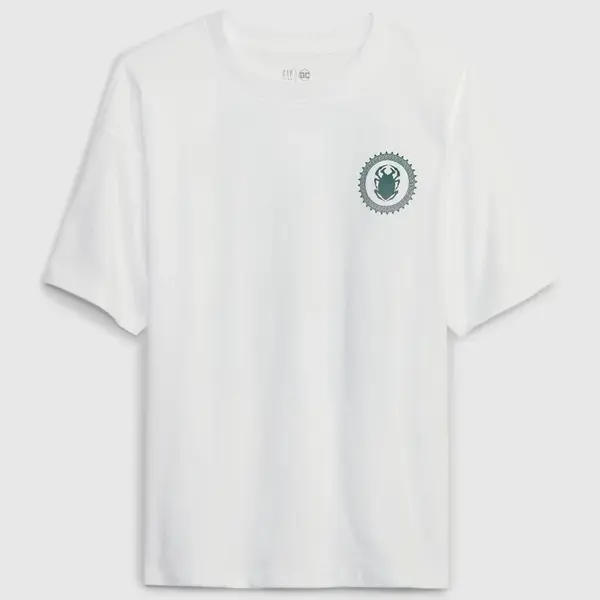 Biele chlapčenské tričko s potlačou GAP & DC