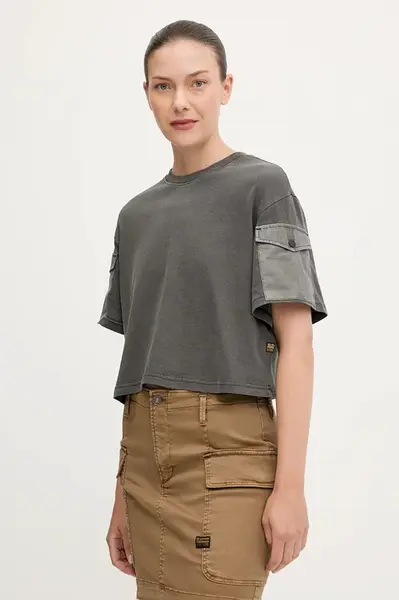 Bavlnené tričko G-Star Washed mix boxy cropped