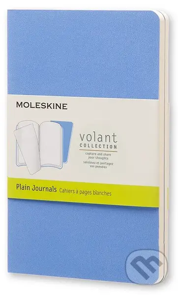 Moleskine - Volant - dva modré zápisníky (stredné, mäkká väzba, linajkované (sada 2 ks zápisníkov))
