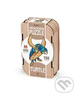 Drevenné puzzle – korytnačka veľkosť M v drevenom boxe - puzzle z kategorie 3D puzzle