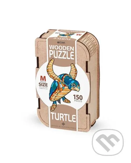 Drevenné puzzle – korytnačka veľkosť M v drevenom boxe - puzzle z kategorie 3D puzzle