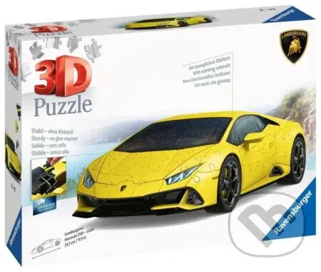 3D Lamborghini Huracán Evo žluté - puzzle z kategorie 3D puzzle