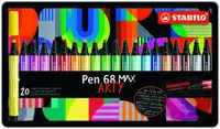 Prémiová vláknová fixka s hrubým klinovým hrotom - STABILO Pen 68 MAX - ARTY - 20 ks sada v plechu