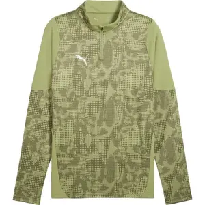 Puma TEAMCUP TRAINING 1/4 ZIP TOP Pánská sportovní mikina, zelená, velikost