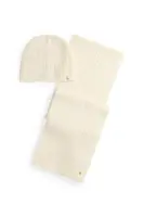 Čepice a šála s přídavkem vlny Lauren Ralph Lauren béžová barva, 454P04471