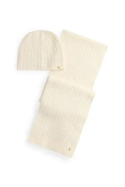 Čepice a šála s přídavkem vlny Lauren Ralph Lauren