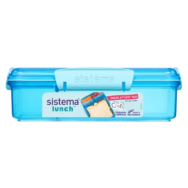 SISTEMA LUNCH Krabička na desiatu s 2 priehradkami modrá 975 ml