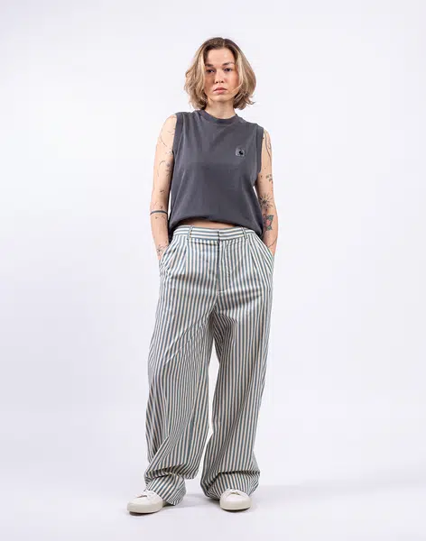 Yerse Poplin Wide-Leg Trousers GREEN XS