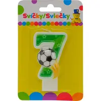 Narozeninová svíčka s míčem a číslem 7.