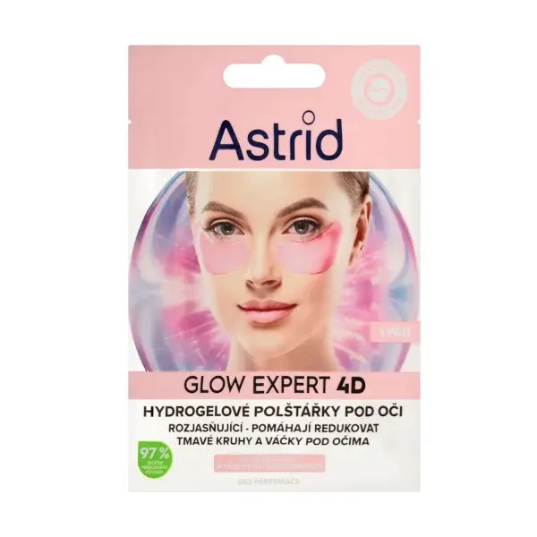 Astrid Rozjasňující hydrogelové polštářky pod oči s niacinamidem Glow Expert 4D