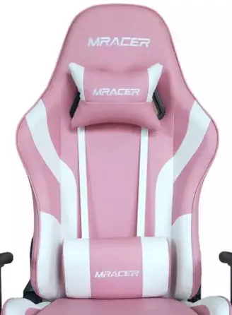 MERCURY opěrák pro herní židli MRACER koženka, bílo-růžová