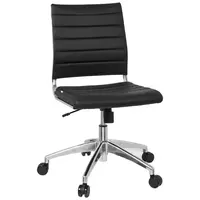 MID.YOU OTOČNÁ ŽIDLE, vzhled kůže, černá, barvy chromu