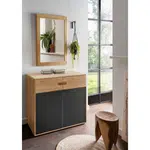 Linea Natura KOMODA, dub, antracitová, dub bianco, 100/89/44 cm