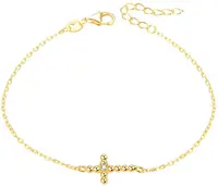 Beneto Pozlacený náramek s křížkem AGB580/21-GOLD