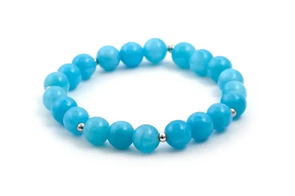 Agato Korálkový náramek z kalcitu azurového MINK12/17