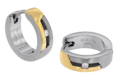 Boccia Titanium Titanové náušnice s diamantem 05045-04
