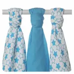 XKKO BMB Bambusová plienka Little Stars Cyan, 70x70, MIX 3ks