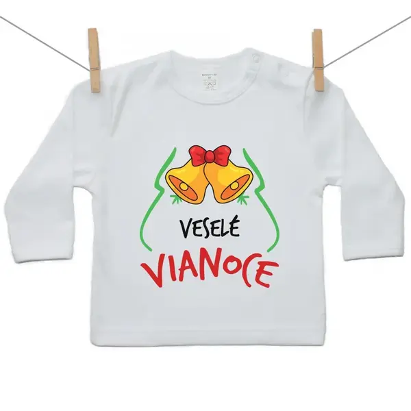 Boodyy Tričko s dlhým rukávom Veselé Vianoce 92 (18-24 mesiacov)