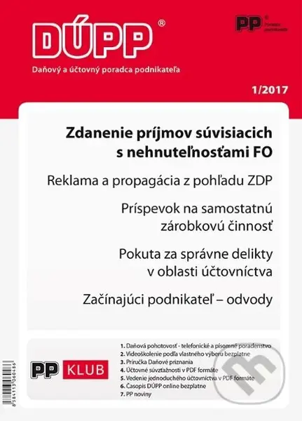 DÚPP 1/2017 (Zdanenie príjmov súvisiacich s nehnuteľnosťami FO)