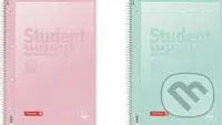 Brunnen student blok pastel A4 -  čtvereček, 80 listů, růžový/zelený