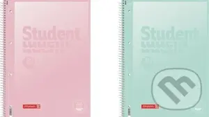 Brunnen student blok pastel A4 -  čtvereček, 80 listů, růžový/zelený