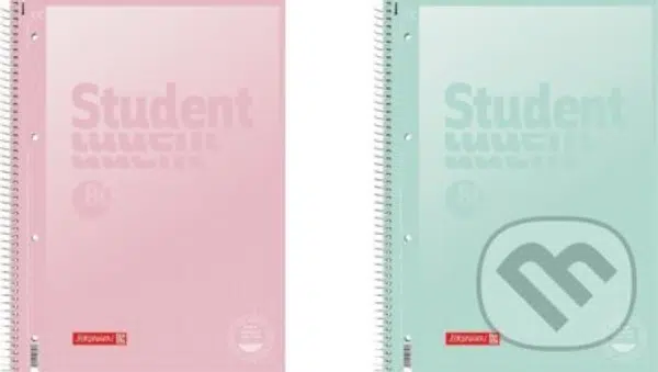 Brunnen student blok pastel A4 -  čtvereček, 80 listů, růžový/zelený