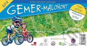 Ručne maľovaná cyklomapa Gemer-Malohont (mapa deťom, maľovaná deťmi)
