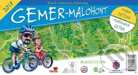 Ručne maľovaná cyklomapa Gemer-Malohont (mapa deťom, maľovaná deťmi)