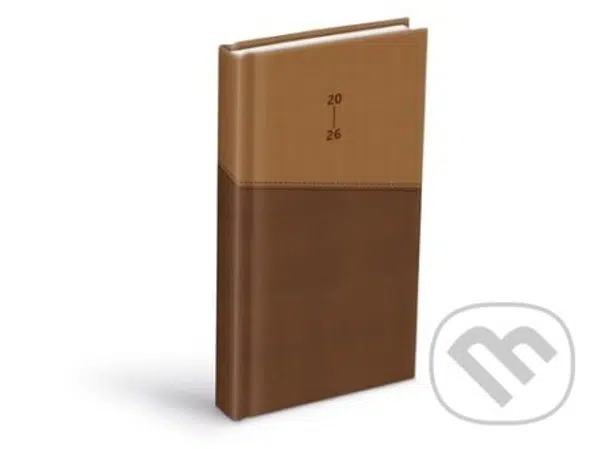 Diář 2026 D802 PU dark brown/beige