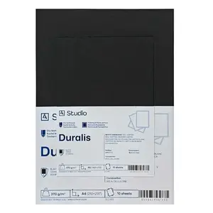 Černý karton Duralis 370g 40x50cm, 10 listů