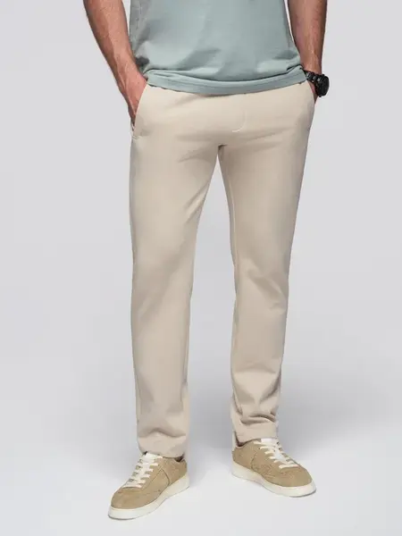 Ombre Men's sweatpants with unlined leg - light beige