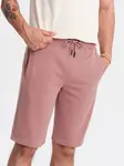 Ombre Men's pre-knee BASIC sweat shorts - dark pink