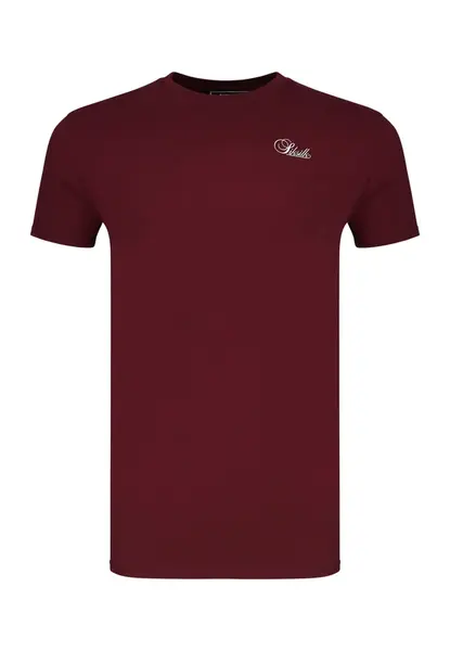 SikSilk Tričko 'Essentials'  burgundská / biela
