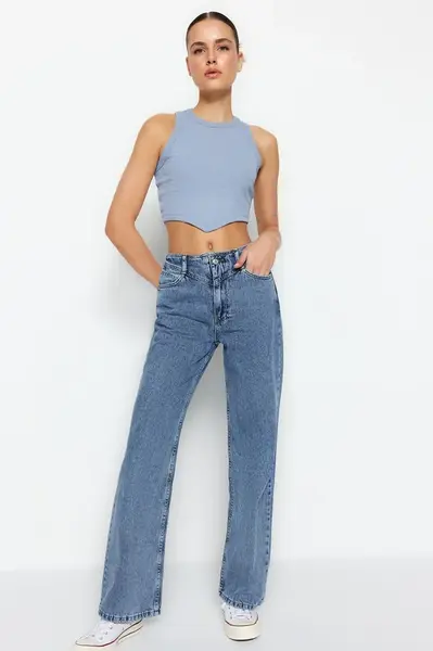 Dámské džíny Trendyol TWOSS21JE0385/NACY